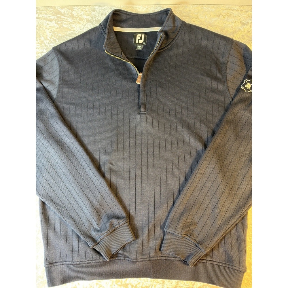 FootJoy FJ Quarter Zip Pullover Sweater Mens XL Navy Golf Ribbed Logo